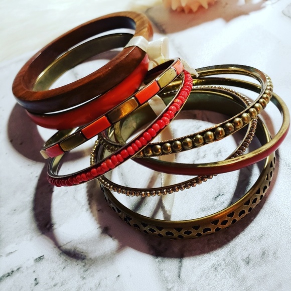Jewelry - 🌷Set of 8 bohemian bangle bracelets